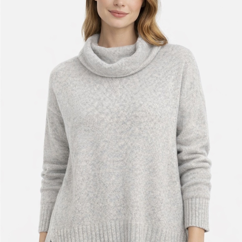 For The Republic Light Gray Cowl Neck Sweater
